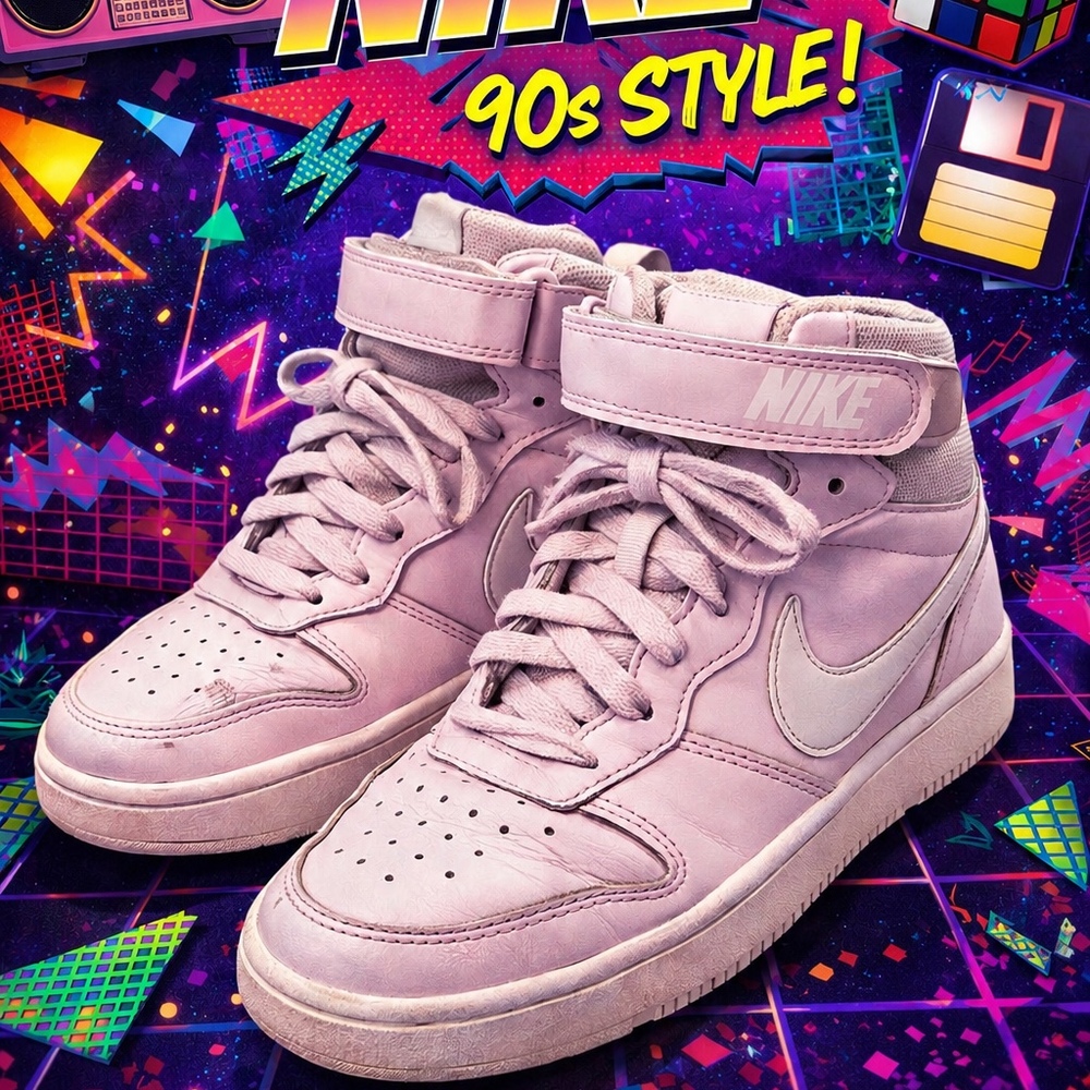 Nike 90s Style Pink High Top Sneakers Youth Size 5Y